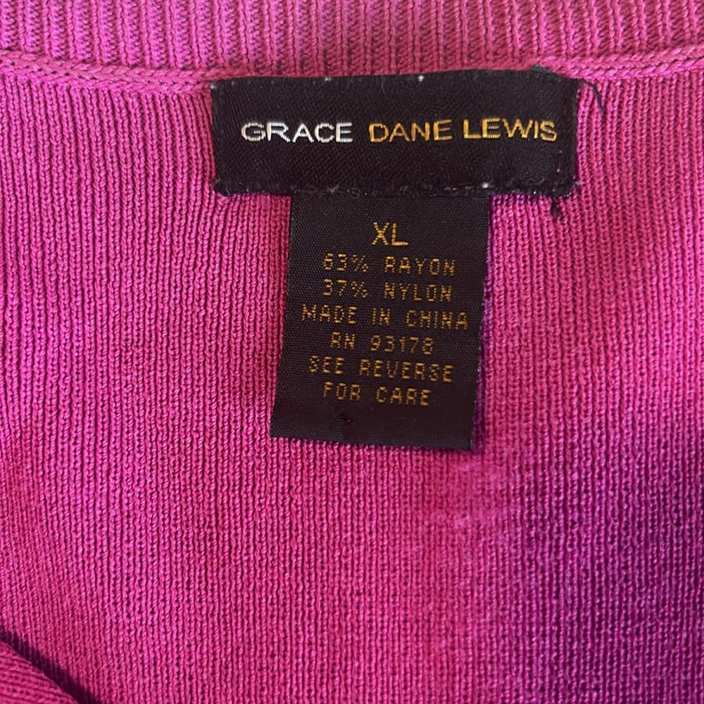 Magenta Short Sleeve Cardigan - XL - Picture 4 of 4